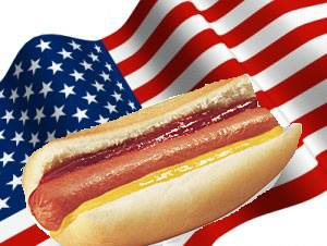 flag and hot dog